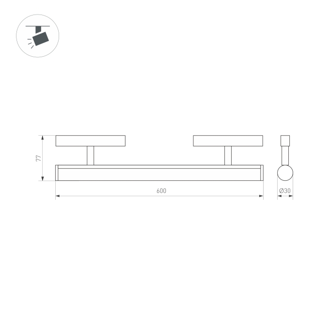 Светильник MAG-ORIENT-TUBE-CORNER-L600-20W Warm3000 (BK, 180 deg, 48V), Arlight, 037350, изображение 2 Светильник MAG-ORIENT-TUBE-CORNER-L600-20W Warm3000 (BK, 180 deg, 48V), Arlight, 037350, изображение 2