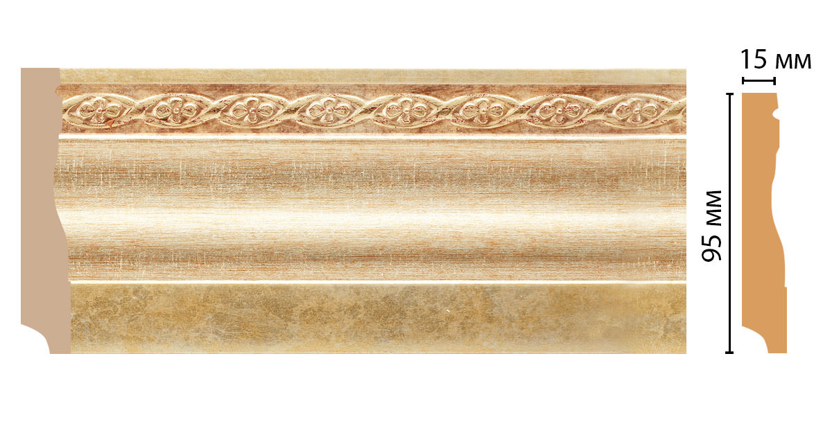 Плинтус напольный Decomaster 153-933 ДМ, 95x12x2400 мм Плинтус напольный Decomaster 153-933 ДМ, 95x12x2400 мм