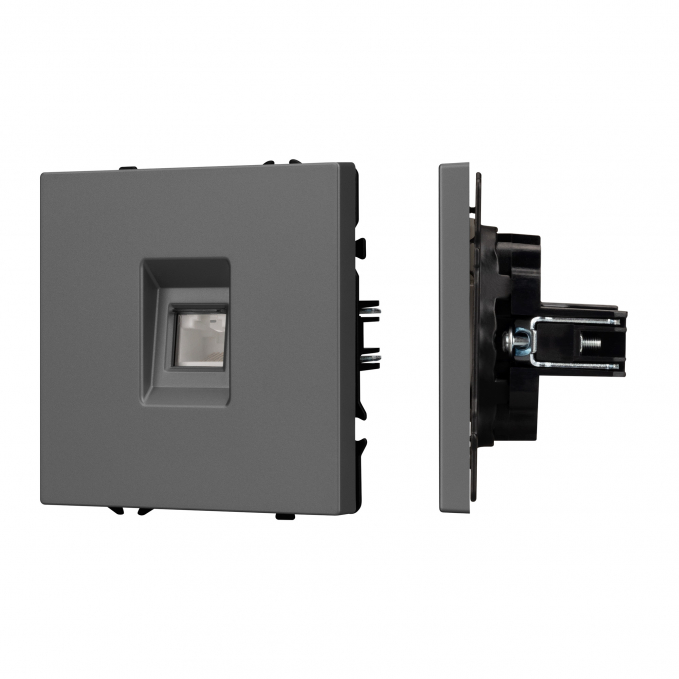 Механизм компьютерной розетки SCT-NOBE-MPC1-SFPL-GR (RJ-45, CAT6), Arlight, 054307, изображение 1 Механизм компьютерной розетки SCT-NOBE-MPC1-SFPL-GR (RJ-45, CAT6), Arlight, 054307, изображение 1