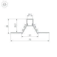 Профиль COMFORT10-V-FANTOM-2000 WHITE, Arlight, 052538