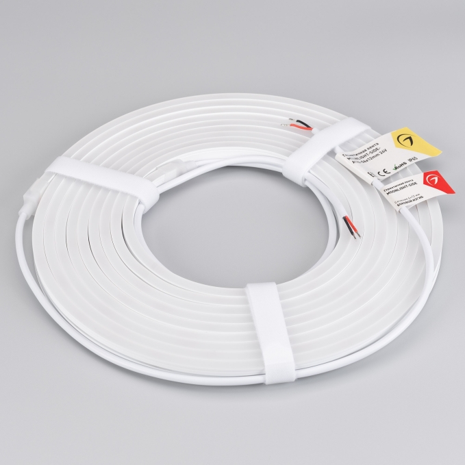 Светодиодная лента герметичная MOONLIGHT-SIDE-A120-06x12mm 24V Warm3000 (9.6 W/m, IP65, 5m, wire x2), Arlight, 041035, изображение 5