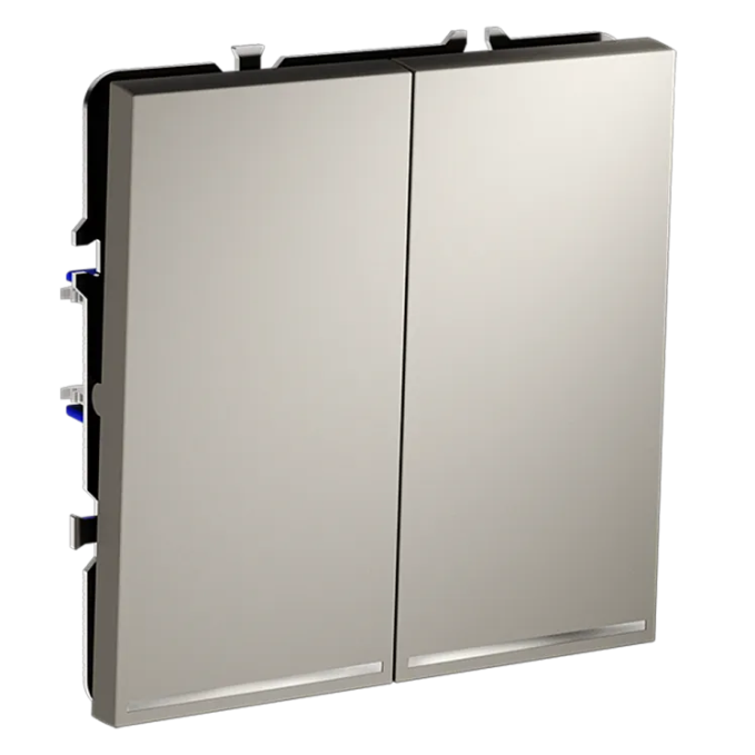 Проходной переключатель встраиваемый VOLTUM S70 двухклавишный с подсветкой 10А, (кашемир), Voltum, VLS020403 Проходной переключатель встраиваемый VOLTUM S70 двухклавишный с подсветкой 10А, (кашемир), Voltum, VLS020403