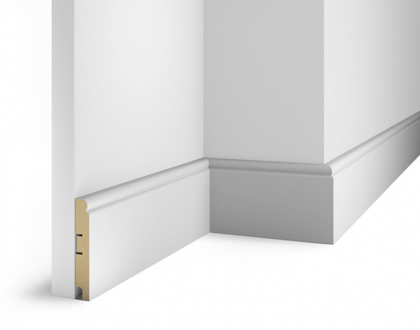 Плинтус Cosca Decor AP76 под покраску, 100x16x2400 мм, МДФ Плинтус Cosca Decor AP76 под покраску, 100x16x2400 мм, МДФ