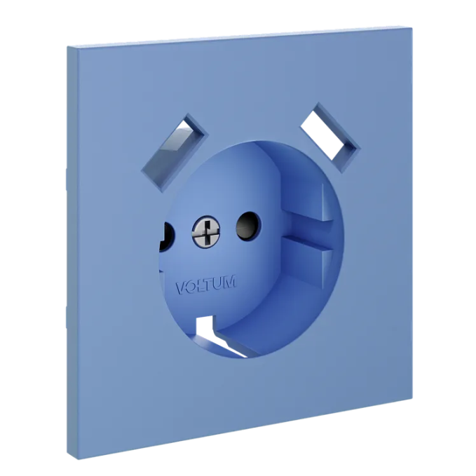 Накладка для розетки с заземлением и защитными шторками, с USB A+A, S70 (деним), Voltum, VLS000915