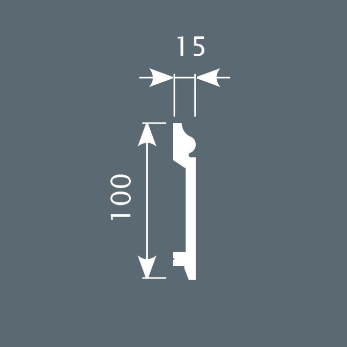 Плинтус Cosca Decor PX026, 100х15x2000 мм, Экополимер Плинтус Cosca Decor PX026, 100х15x2000 мм, Экополимер