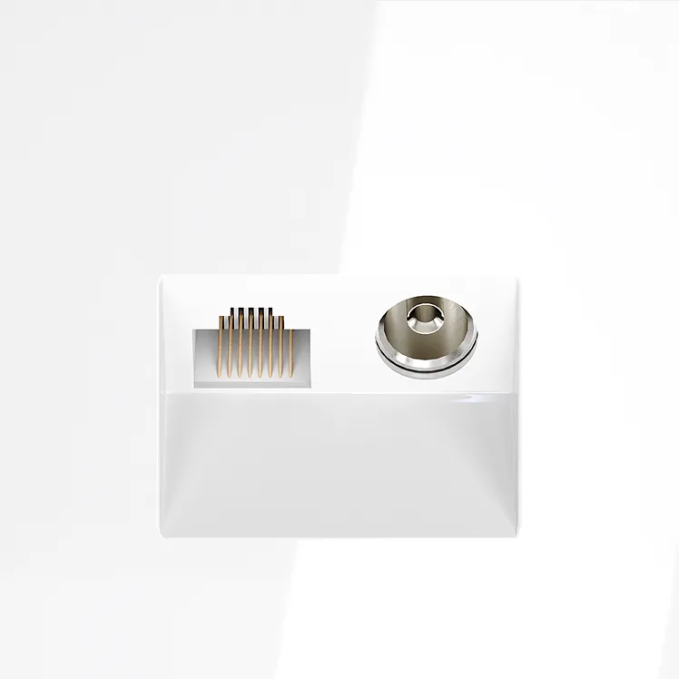 Розетка телевизионная встраиваемая VOLTUM S70 TV+RJ45 кат. 6, (белый глянцевый), Voltum, VLS060701
