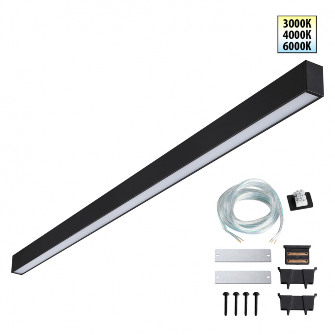 Светильник линейный светодиод. с переключ. цв. температуры IP20 LED 40W 220-240V 3000К/4000К/6000К FATTO OVER NT25 068 NOVOTECH 359605, изображение 1