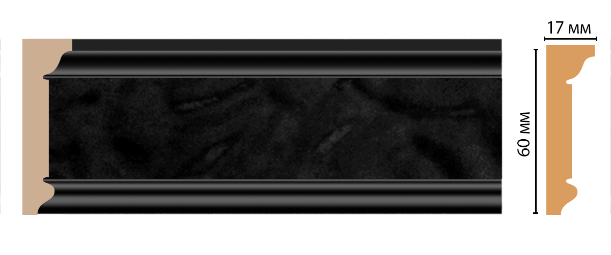 Карниз, плинтус потолочный Decomaster D216-195, 60x17x2400 мм Карниз, плинтус потолочный Decomaster D216-195, 60x17x2400 мм