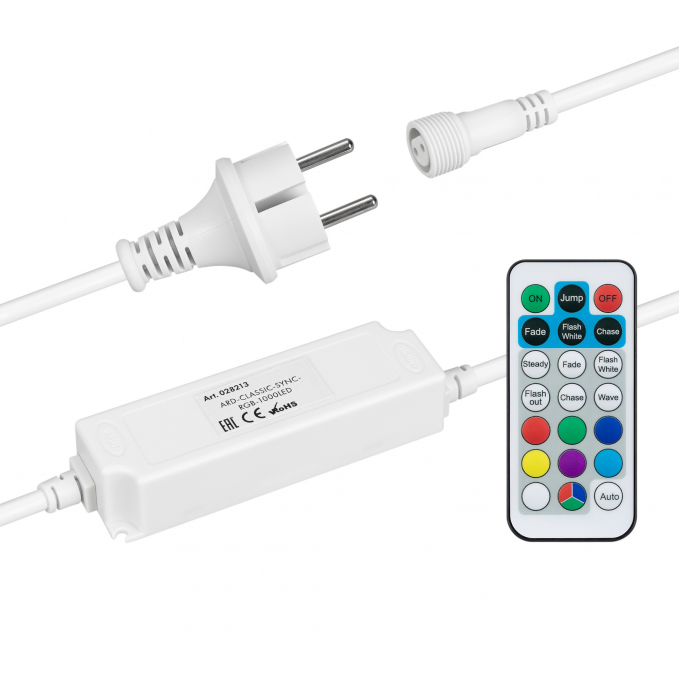 Контроллер ARD-CLASSIC-SYNC-RGB-1000LED White (230V, 80W, RF ПДУ), Arlight, 028213, изображение 1 Контроллер ARD-CLASSIC-SYNC-RGB-1000LED White (230V, 80W, RF ПДУ), Arlight, 028213, изображение 1