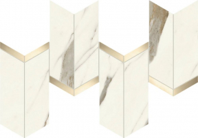 Мозаика Atlas Concorde Italy Marvel X Calacatta Sublime Mosaico Chevron Lappato 19.2x46.3, AF8X