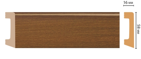 Плинтус напольный Decomaster D234-85 ДМ, 58x16x2400 мм