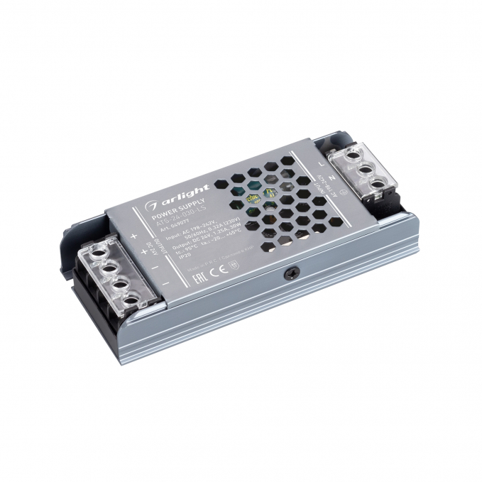 Блок питания ATS-24-030-LS (24V, 1.25A, 30W), Arlight, 049077, изображение 1 Блок питания ATS-24-030-LS (24V, 1.25A, 30W), Arlight, 049077, изображение 1