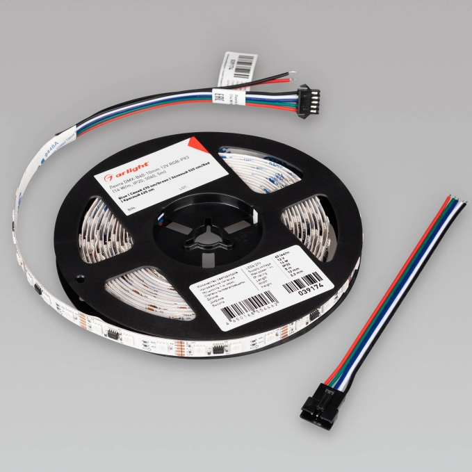 Светодиодная лента DMX-B60-10mm 12V RGB-PX3 (14 W/m, IP20, 5060, 5m), Arlight, 039174, изображение 3 Светодиодная лента DMX-B60-10mm 12V RGB-PX3 (14 W/m, IP20, 5060, 5m), Arlight, 039174, изображение 3