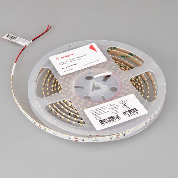 Светодиодная лента RS-S120-8mm 24V Day4000 (9.6 W/m, IP20, 3014, 5m), Arlight, 039422, изображение 3 Светодиодная лента RS-S120-8mm 24V Day4000 (9.6 W/m, IP20, 3014, 5m), Arlight, 039422, изображение 3