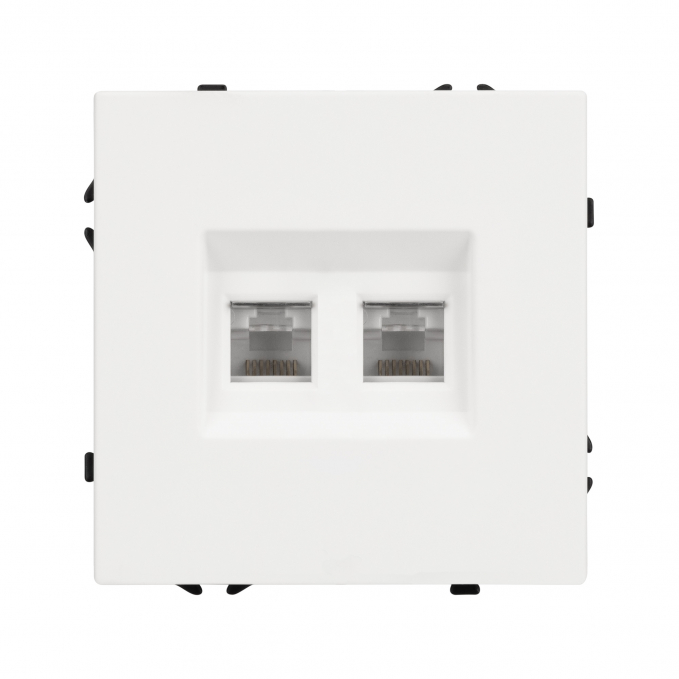 Механизм сдвоенной компьютерной розетки SCT-NOBE-MPC2-SFPL-WH (RJ-45, CAT6), Arlight, 054312, изображение 2 Механизм сдвоенной компьютерной розетки SCT-NOBE-MPC2-SFPL-WH (RJ-45, CAT6), Arlight, 054312, изображение 2