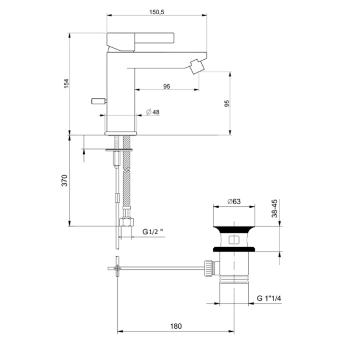 Смеситель для биде Webert Doremi DR840102015 хром глянцевый Смеситель для биде Webert Doremi DR840102015 хром глянцевый