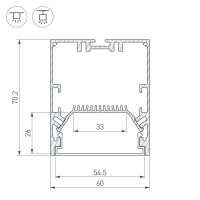 Профиль SL-LINE-6070-2000 ANOD, Arlight, 028993