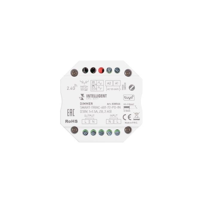 INTELLIGENT ARLIGHT Диммер SMART-TRIAC-601-72-PD-IN (230V, 1x1.5A, ZB, 2.4G), Arlight, 038546, изображение 3 INTELLIGENT ARLIGHT Диммер SMART-TRIAC-601-72-PD-IN (230V, 1x1.5A, ZB, 2.4G), Arlight, 038546, изображение 3