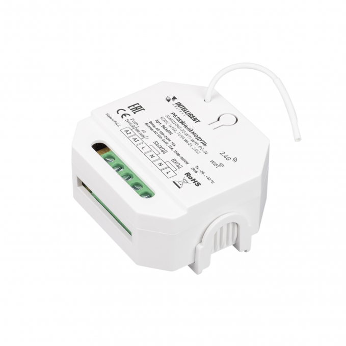 INTELLIGENT ARLIGHT Релейный модуль SMART-701-72-WTI-WTO-PS-IN (230V, 1x15A, TUYA Wi-Fi, 2.4G), Arlight, 046074, изображение 1