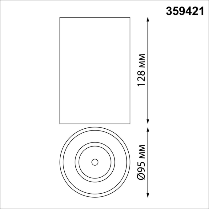 Светильник накладной влагозащищённый IP54 LED 15W 170-265V 4000К 1350Лм RECTE OVER NT24 430 NOVOTECH 359421, схема товара