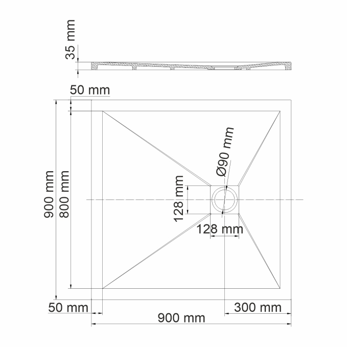 Душевой поддон WasserKRAFT Dill 61T03 Душевой поддон WasserKRAFT Dill 61T03