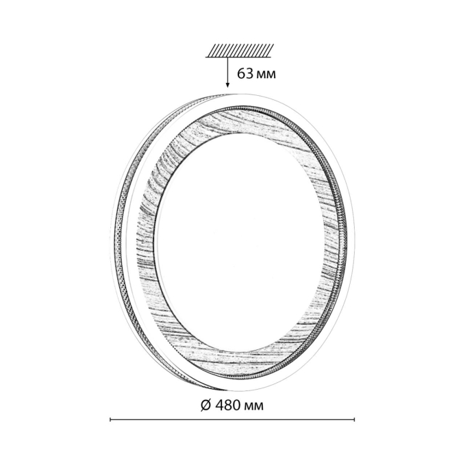 Светильник под дерево LED 76Вт 3000/4000/6000K D480 IP43 CCT MAVI WOOD COLOR SN 164 СОНЕКС 7681/ELN, схема товара Светильник под дерево LED 76Вт 3000/4000/6000K D480 IP43 CCT MAVI WOOD COLOR SN 164 СОНЕКС 7681/ELN, схема товара