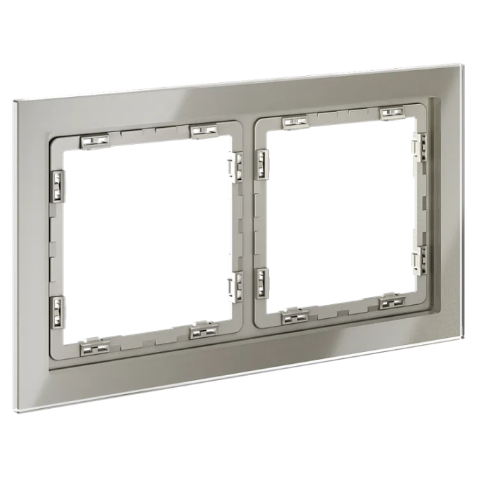 Рамка стеклянная VOLTUM S70 на 2 поста, (шелк, стекло), Voltum, VLS110204 Рамка стеклянная VOLTUM S70 на 2 поста, (шелк, стекло), Voltum, VLS110204