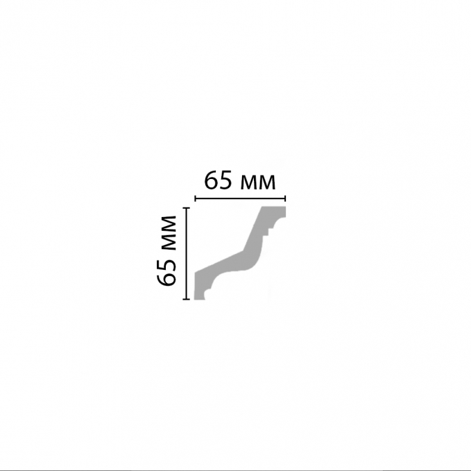 Карниз, плинтус потолочный гладкий Decomaster 96801, 65x65x2400 мм Карниз, плинтус потолочный гладкий Decomaster 96801, 65x65x2400 мм
