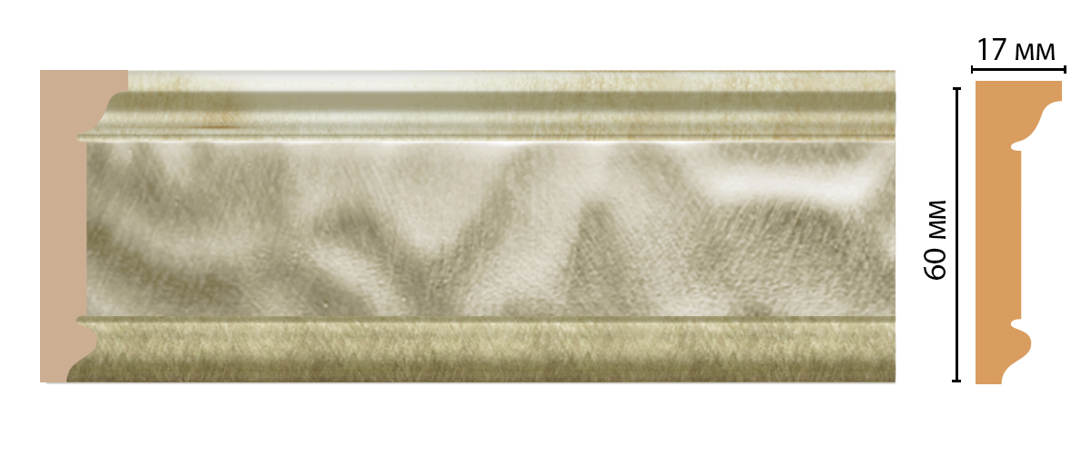 Карниз, плинтус потолочный Decomaster D216-373, 60x17x2400 мм Карниз, плинтус потолочный Decomaster D216-373, 60x17x2400 мм