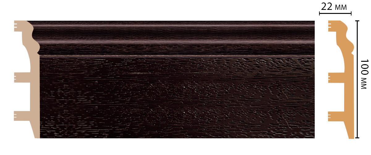 Плинтус напольный Decomaster D232-433 ШК/14, 100x22x2400 мм Плинтус напольный Decomaster D232-433 ШК/14, 100x22x2400 мм