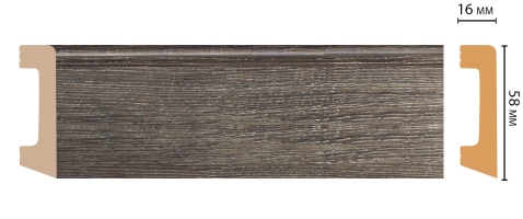 Плинтус напольный Decomaster D234-86ДМ, 58x16x2400 мм