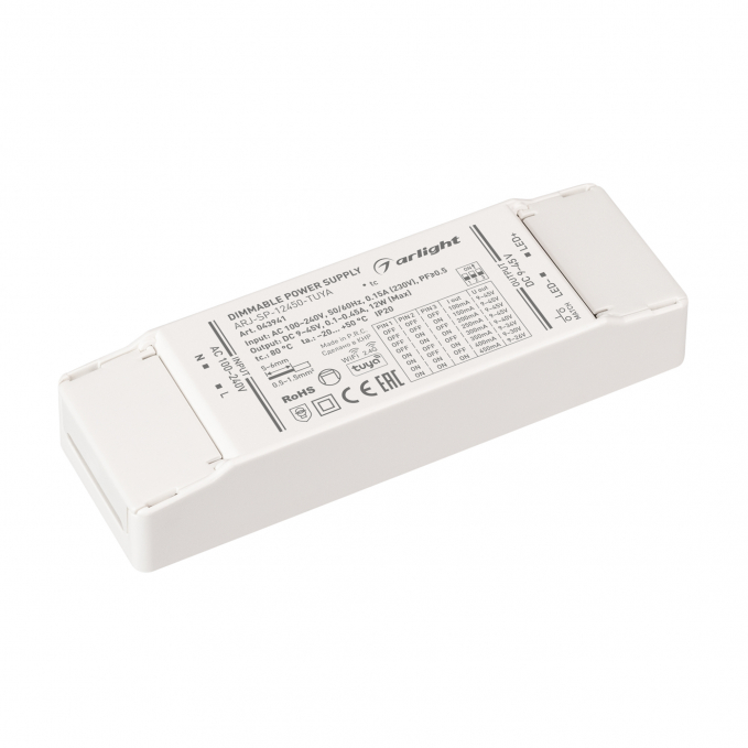Блок питания ARJ-SP-12450-TUYA (12W, 9-45V, 0.1-0.45A, WiFi, 2.4G), Arlight, 043941, изображение 1 Блок питания ARJ-SP-12450-TUYA (12W, 9-45V, 0.1-0.45A, WiFi, 2.4G), Arlight, 043941, изображение 1