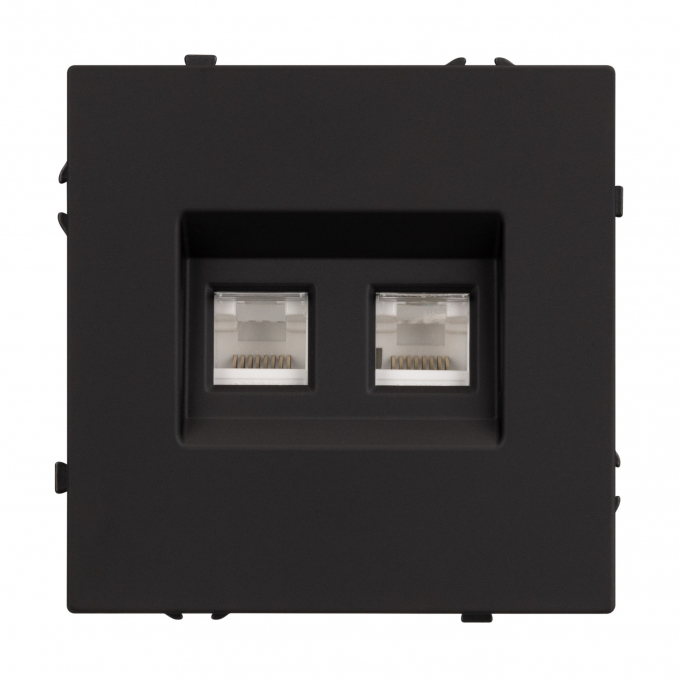 Механизм сдвоенной компьютерной розетки SCT-NOBE-MPC2-SFPL-BK (RJ-45, CAT6), Arlight, 054313, изображение 2