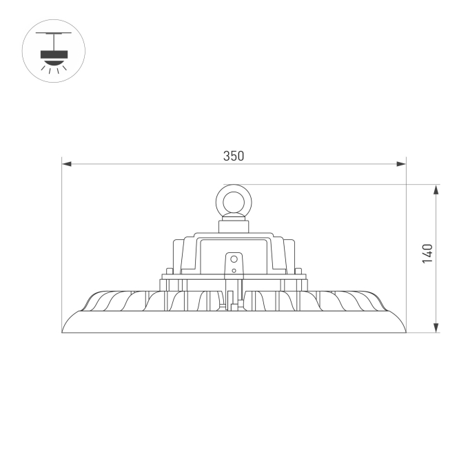 Светильник SP-ARIVA-DIM-R350-200W White5000 (BK, 90 deg, 230V, 0-10V), Arlight, 052862 Светильник SP-ARIVA-DIM-R350-200W White5000 (BK, 90 deg, 230V, 0-10V), Arlight, 052862