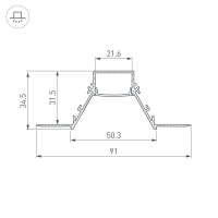 Профиль COMFORT21-V-FANTOM-2000 WHITE, Arlight, 052543