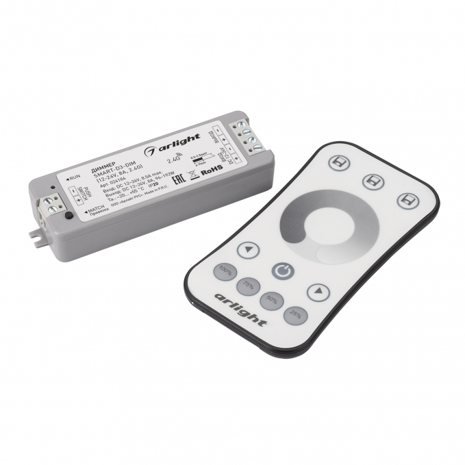Диммер SMART-DIM-SET-RING (12-24V, 1x8A, ПДУ 2.4G), Arlight, 034786, изображение 1 Диммер SMART-DIM-SET-RING (12-24V, 1x8A, ПДУ 2.4G), Arlight, 034786, изображение 1