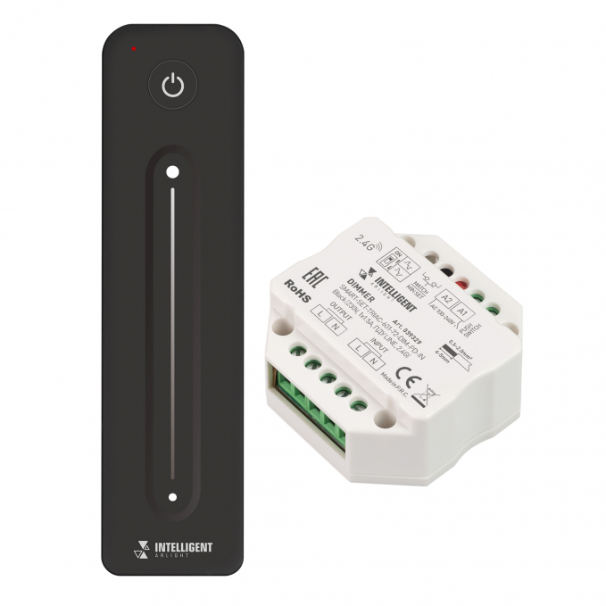 INTELLIGENT ARLIGHT Диммер SMART-SET-TRIAC-601-72-DIM-PD-IN Black (230V, 1x1.5A, ПДУ LINE, 2.4G), Arlight, 039329, изображение 1 INTELLIGENT ARLIGHT Диммер SMART-SET-TRIAC-601-72-DIM-PD-IN Black (230V, 1x1.5A, ПДУ LINE, 2.4G), Arlight, 039329, изображение 1