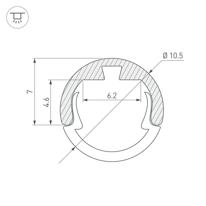 Профиль ROUND-D10.5-2000 ANOD, Arlight, 029088, изображение 3