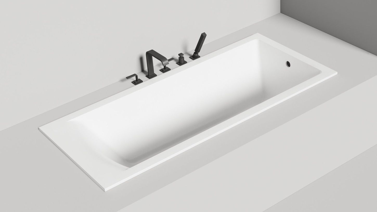 Ванна из литьевого камня Salini Cascata Kit 180x80 104513G белая глянцевая встраиваемая Ванна из литьевого камня Salini Cascata Kit 180x80 104513G белая глянцевая встраиваемая