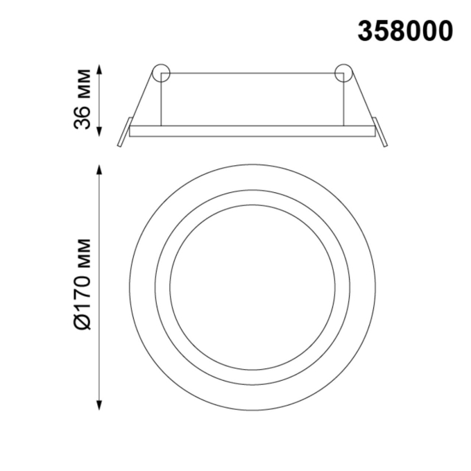 Встраиваемый поворотный светильник IP20 LED 3000К 20W 85-265V STERN SPOT NT19 554 NOVOTECH 358000, схема товара Встраиваемый поворотный светильник IP20 LED 3000К 20W 85-265V STERN SPOT NT19 554 NOVOTECH 358000, схема товара