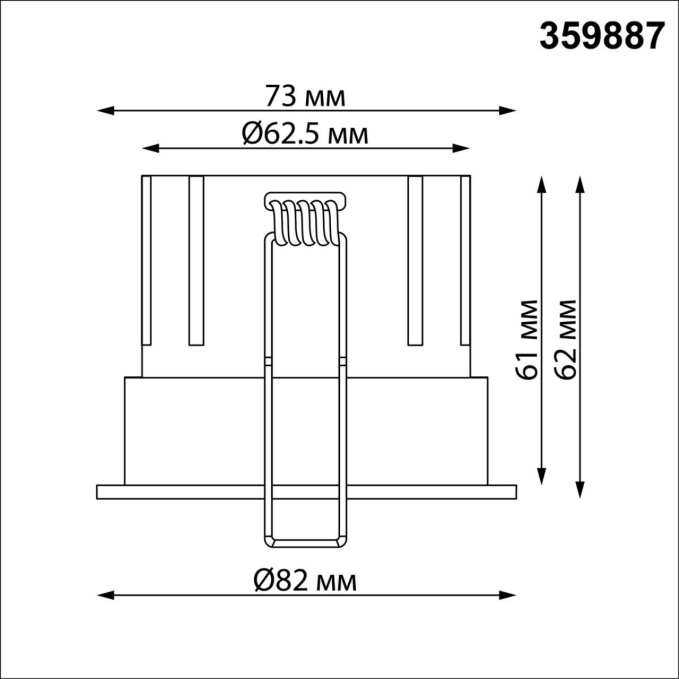 Светильник встраиваемый с переключателем цв. температуры IP20 LED 10W 100-265V 3000К/4000К/6000К ECLAT WIR NT26 000 NOVOTECH 359887, схема товара Светильник встраиваемый с переключателем цв. температуры IP20 LED 10W 100-265V 3000К/4000К/6000К ECLAT WIR NT26 000 NOVOTECH 359887, схема товара
