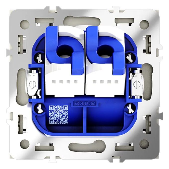 Розетка компьютерная встраиваемая VOLTUM S70 двойная RJ45+RJ45 кат.6, (сталь), Voltum, VLS060205