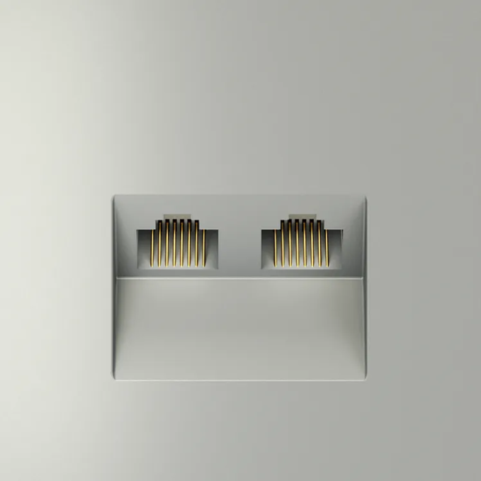 Розетка компьютерная встраиваемая VOLTUM S70 двойная RJ45+RJ45 кат.6, (сталь), Voltum, VLS060205