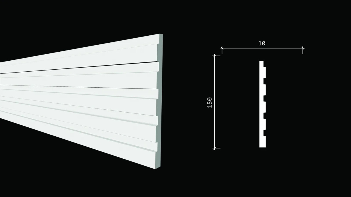 Стеновая панель Decor-Dizayn DD904(2.8m), 150x10x2800 мм