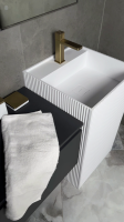 Раковина напольная Armadi Art Cube Corian 802-3R-MW 50 см белая Раковина напольная Armadi Art Cube Corian 802-3R-MW 50 см белая