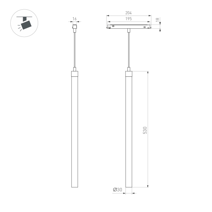 Светильник MAG-ORIENT-TUBE-HANG-L500-7W Day4000 (BK, 360 deg, 48V), Arlight, 041595, изображение 5 Светильник MAG-ORIENT-TUBE-HANG-L500-7W Day4000 (BK, 360 deg, 48V), Arlight, 041595, изображение 5