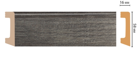 Плинтус напольный Decomaster D234-87ДМ, 58x16x2400 мм