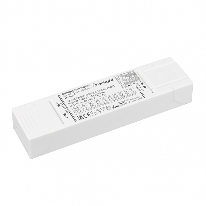 Блок питания SPV-SP-20-PFC-ZIGBEE-RF (20W, 9-42V, 0.3-0.7A, 2.4GHz), Arlight, 046171, изображение 1
