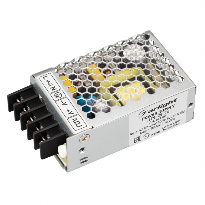 Блок питания HTS-25-24 (24V, 1.1A, 25W), Arlight, 041457, изображение 1