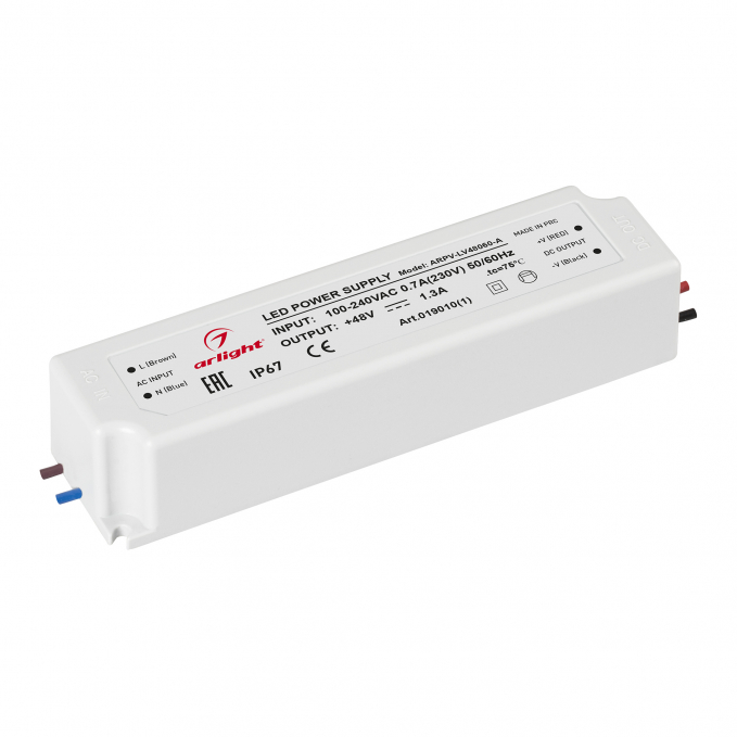 Блок питания ARPV-LV48060-A (48V, 1.3A, 60W), Arlight, 019010(1), изображение 1 Блок питания ARPV-LV48060-A (48V, 1.3A, 60W), Arlight, 019010(1), изображение 1